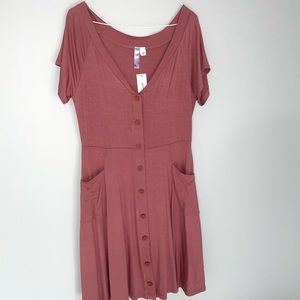 Francesca’s Knit Button Down Dress